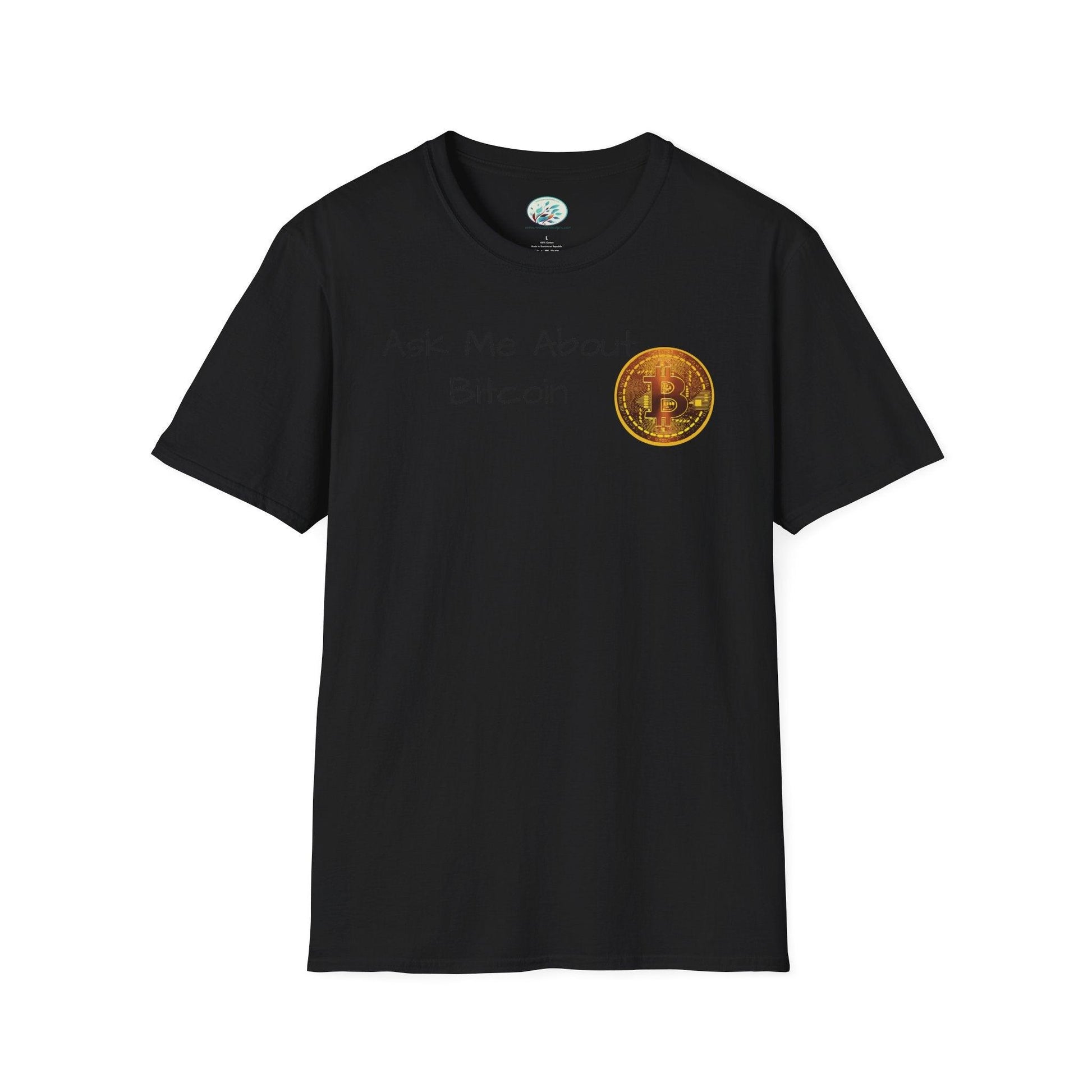 Ask Me About Bitcoin Unisex Softstyle T-Shirt - Miniaday Designs, LLC.