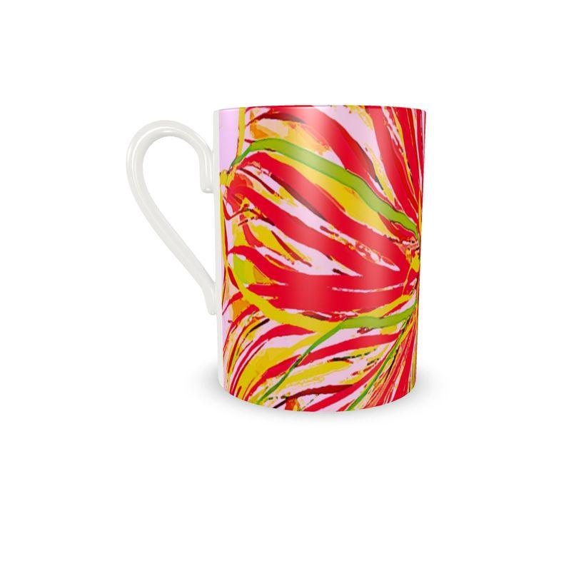 Hibiscus Celebration Designer China Cup and Saucer - Miniaday Designs, LLC.