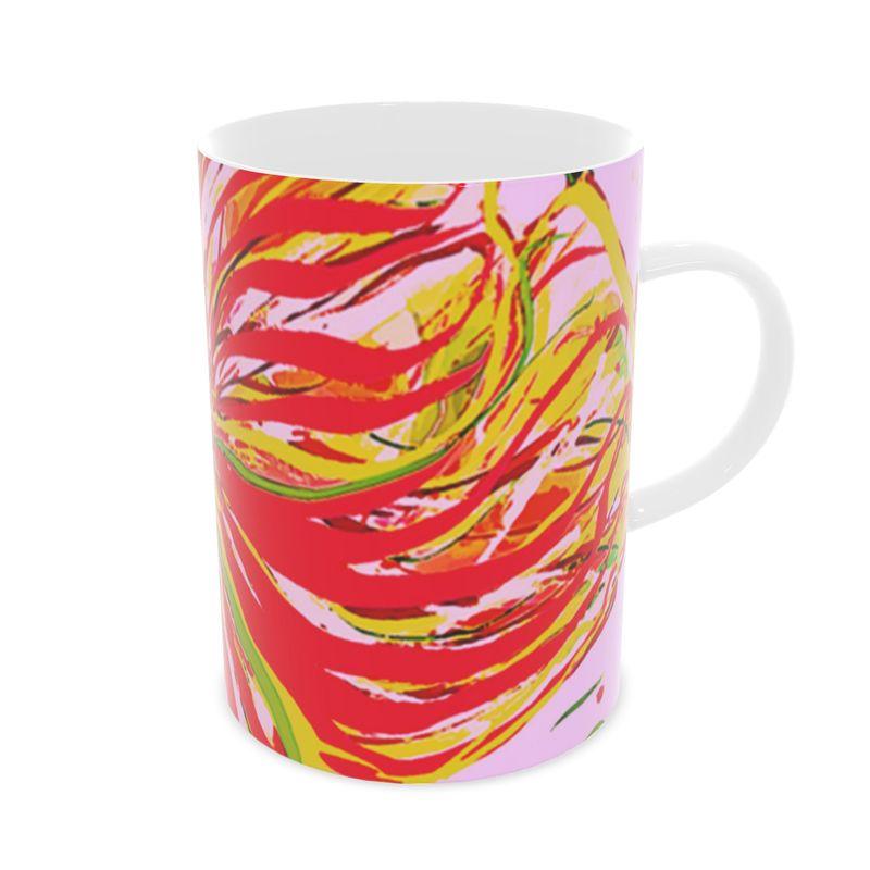 Hibiscus Celebration Designer Bone China Mug - Miniaday Designs, LLC.
