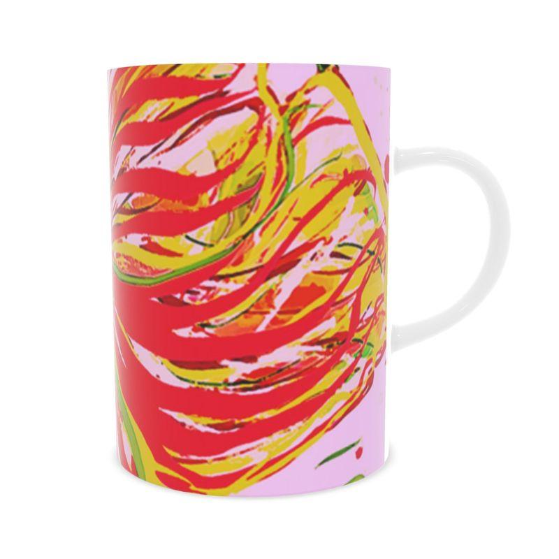 Hibiscus Celebration Designer Bone China Mug - Miniaday Designs, LLC.