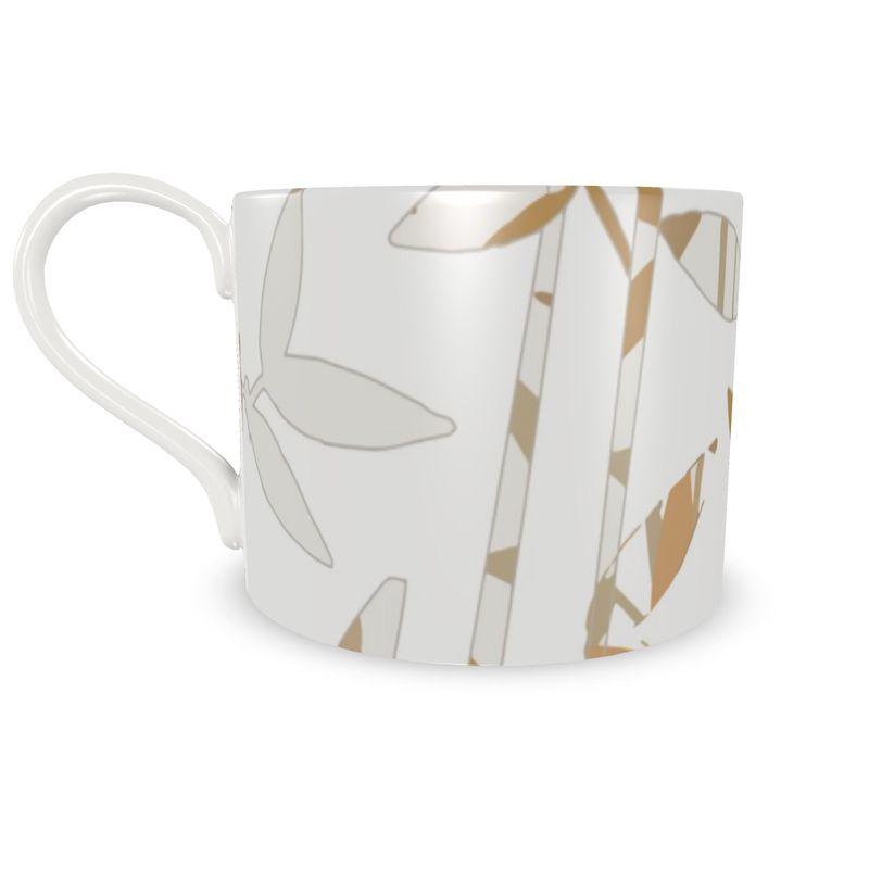 Bamboo with a Twist China Cup and Saucer - Miniaday Designs, LLC.