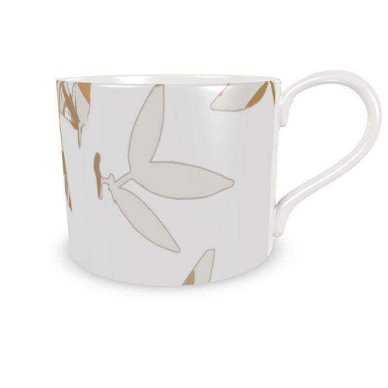 Bamboo with a Twist China Cup and Saucer - Miniaday Designs, LLC.