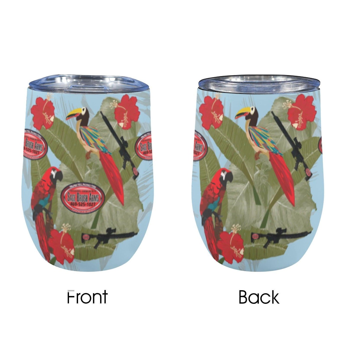 sage brush arms wine glass 12oz Wine Tumbler - Miniaday Designs, LLC.