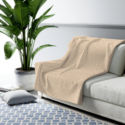 Animal Print Cream and Brown Sherpa Fleece Blanket