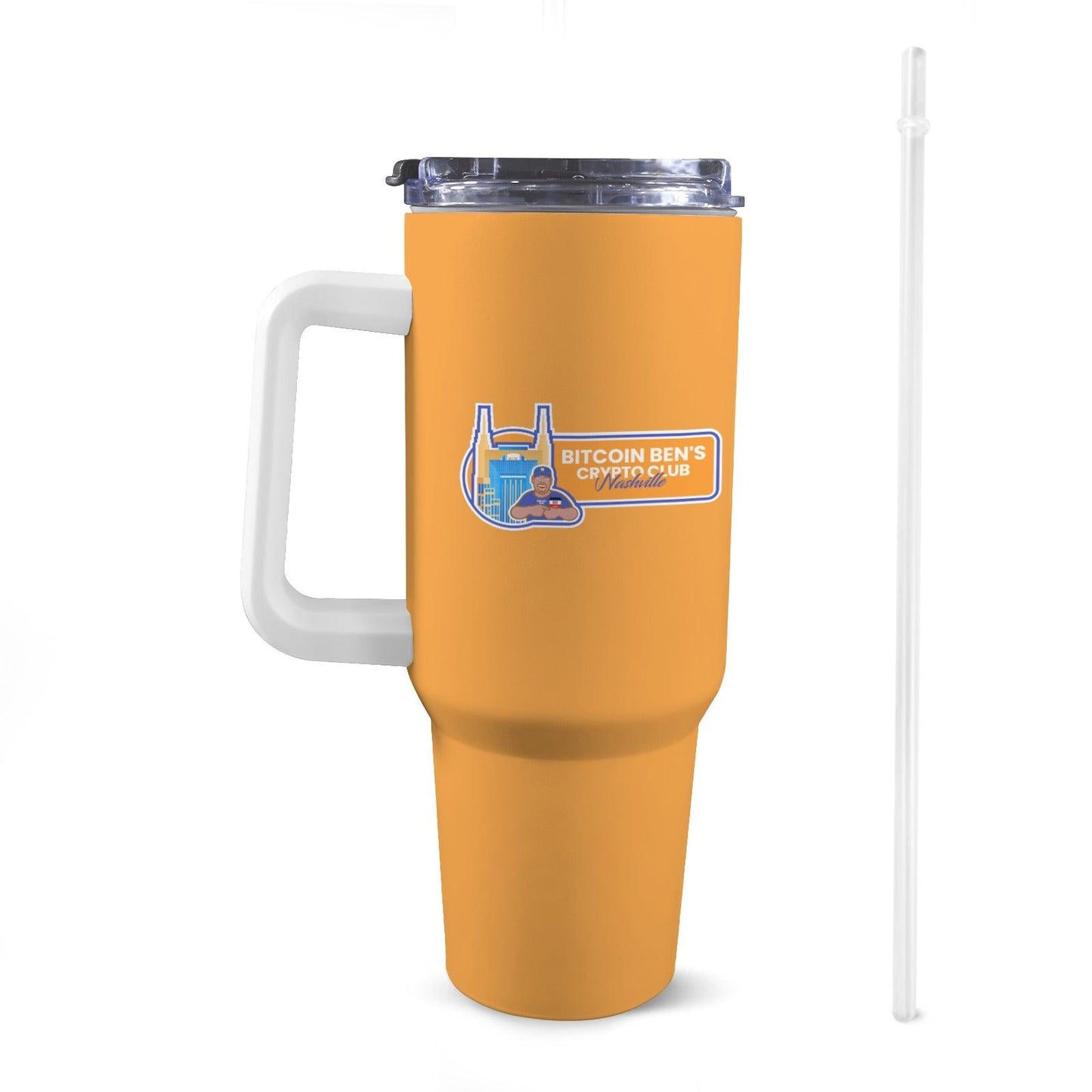 Bitcoin Ben Nashville Crypto Club 40 Oz Tumbler with Handle - Miniaday Designs, LLC.