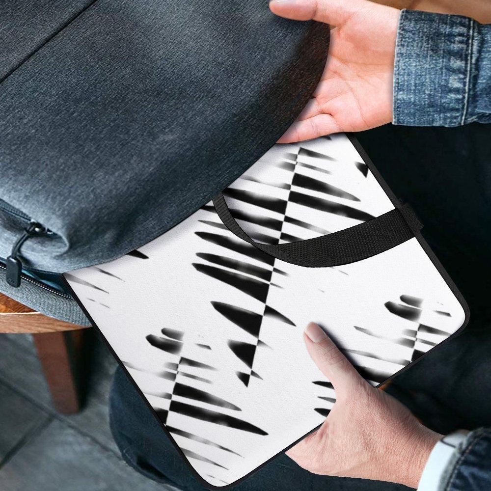 Ryan's Geometric Black and White Laptop Bag (Multiple Sizes) Laptop bag - Miniaday Designs, LLC.