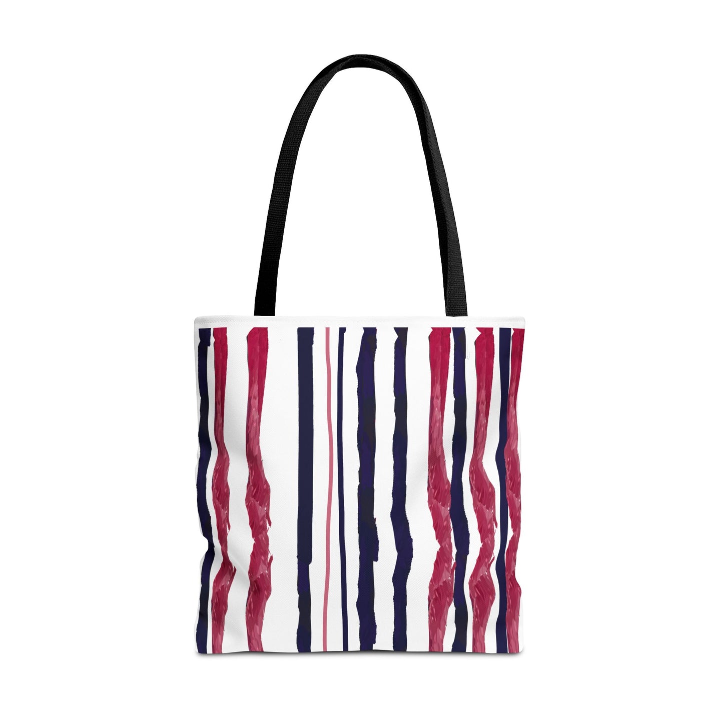 Patriotic Hand Drawn Red White and Blue StripesTote Bag (AOP)