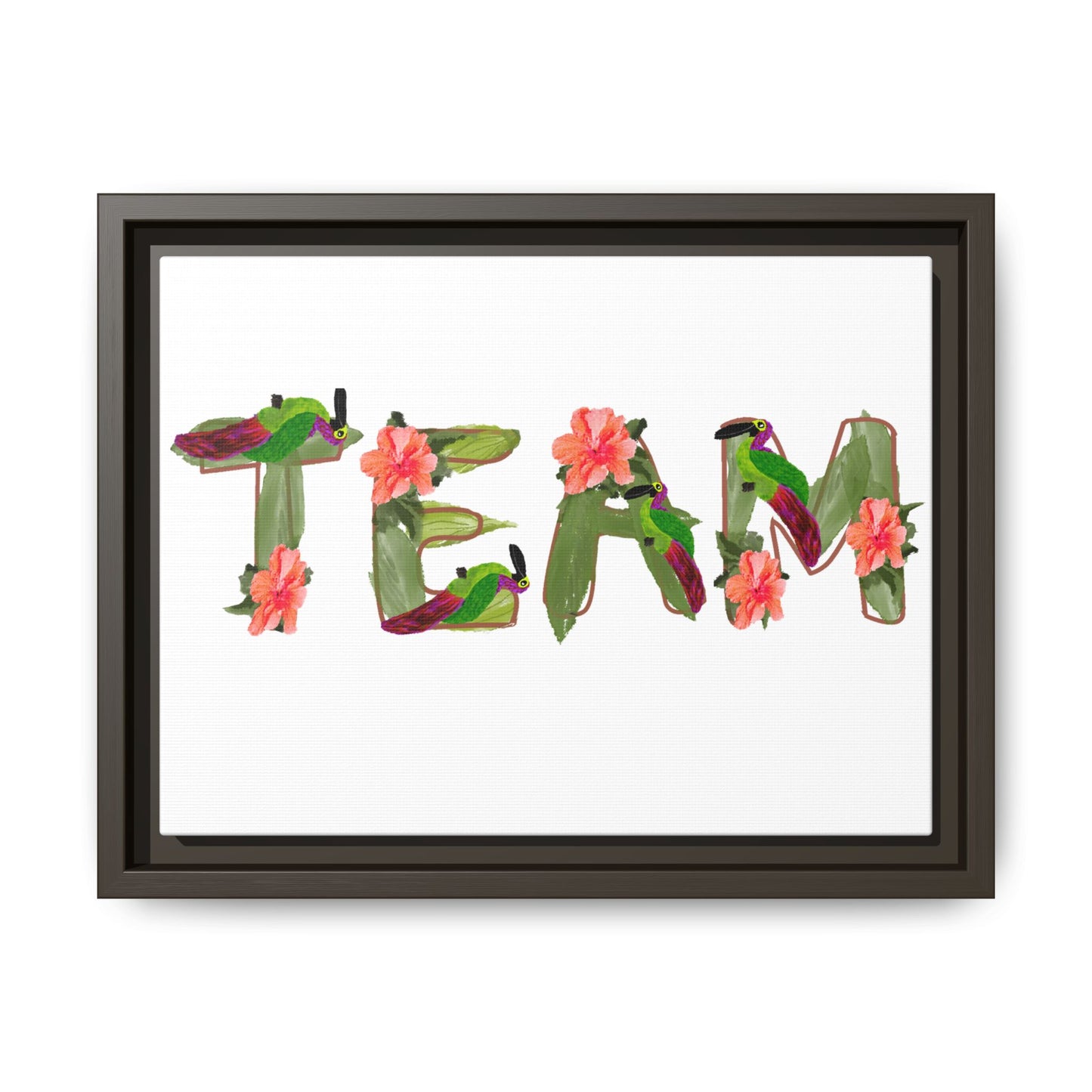 TEAM Toucan Alphabet Matte Canvas, Framed (Multi-color)