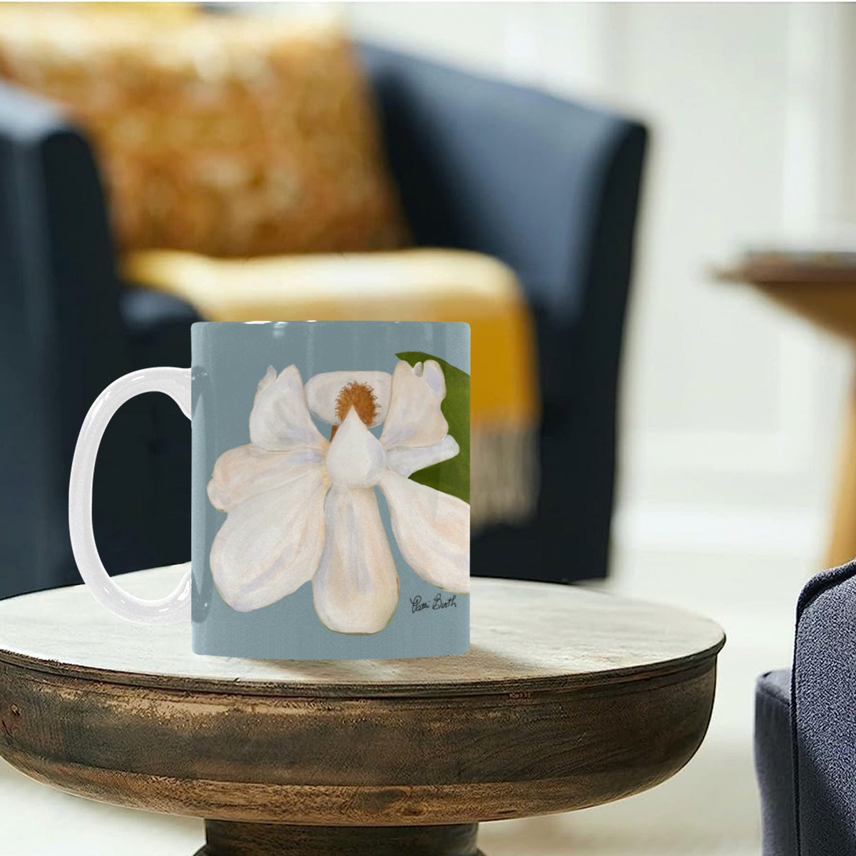 Designer Made Artist Mug Collection - Coastal & Florall -11 oz