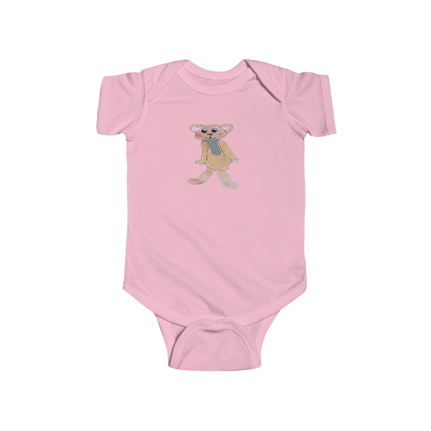 Teddy Bear with Green Tie Infant Fine Jersey Bodysuit