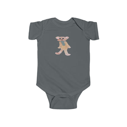 Teddy Bear with Green Tie Infant Fine Jersey Bodysuit