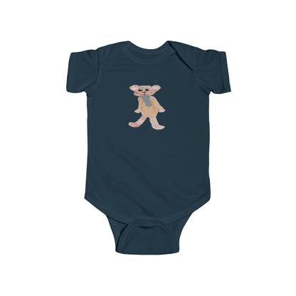 Teddy Bear with Green Tie Infant Fine Jersey Bodysuit