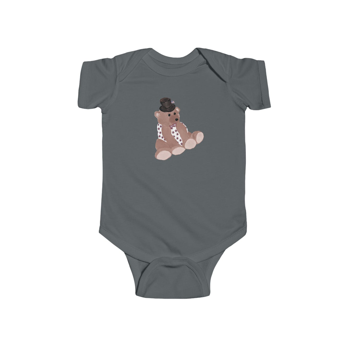 Patriotic Pinwheel Bear Infant Fine Jersey Bodysuit