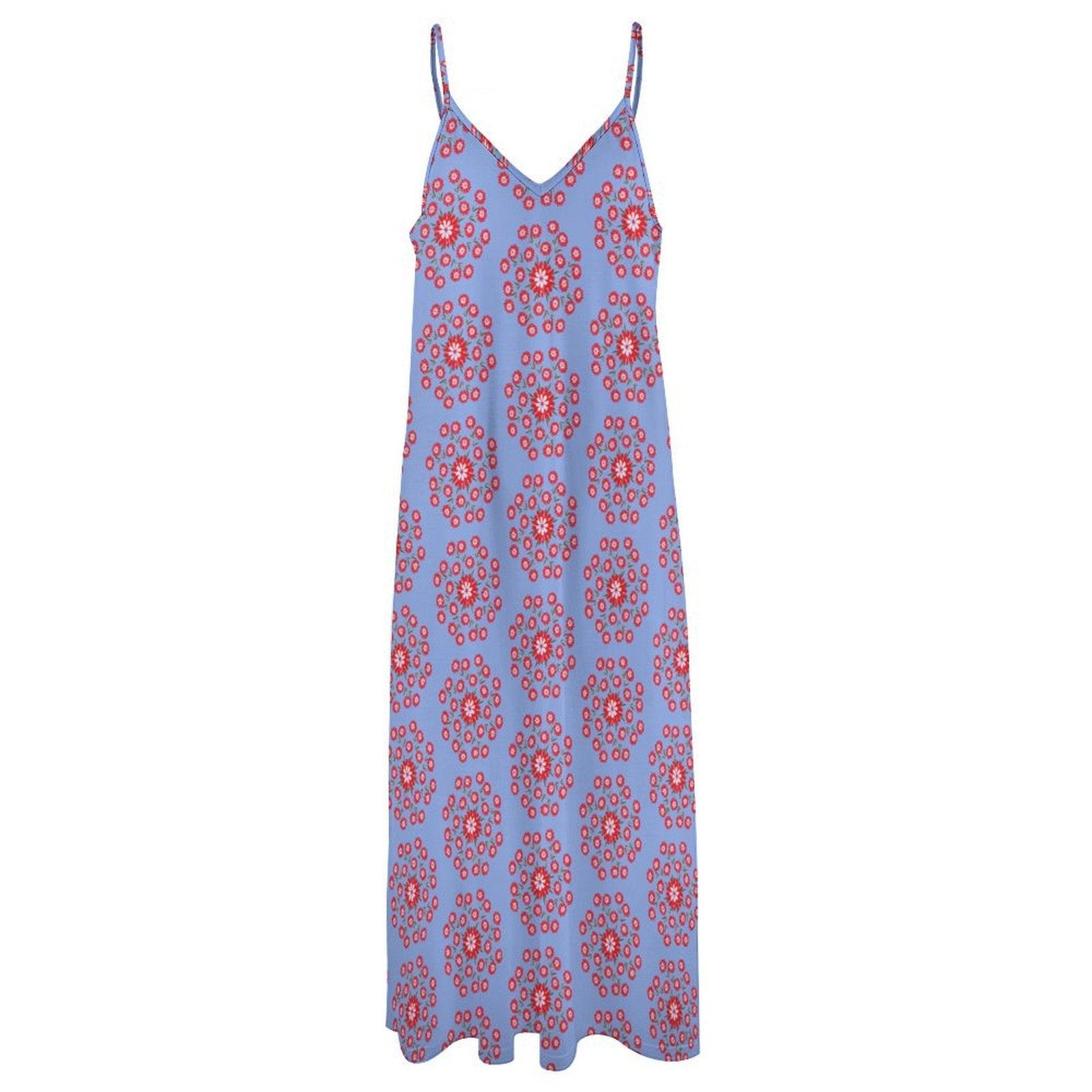 Miniaday Designs Bohemian Collection Spaghetti Strap Ankle-Length Dress Long Dress Purple - Miniaday Designs, LLC.