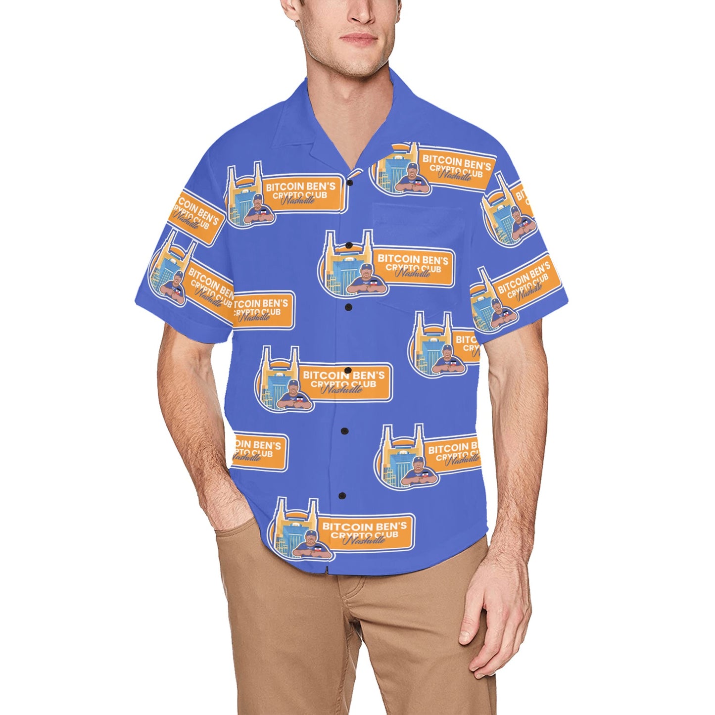 Miniaday Designs Bitcoin Ben Nashville Crypto Club Wide Logo Hawaiian Shirts