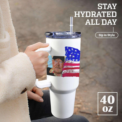 Bitcoin Ben 1776 Sarasota Capitol and Flag 40 oz Tumbler with Handle 40oz Tumbler with Handle - Miniaday Designs, LLC.