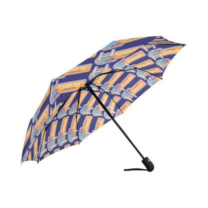 Miniaday Designs Bitcoin Ben Nashville Club Self Closing Umbrella Auto-Foldable Umbrella (Model U04) - Miniaday Designs, LLC.