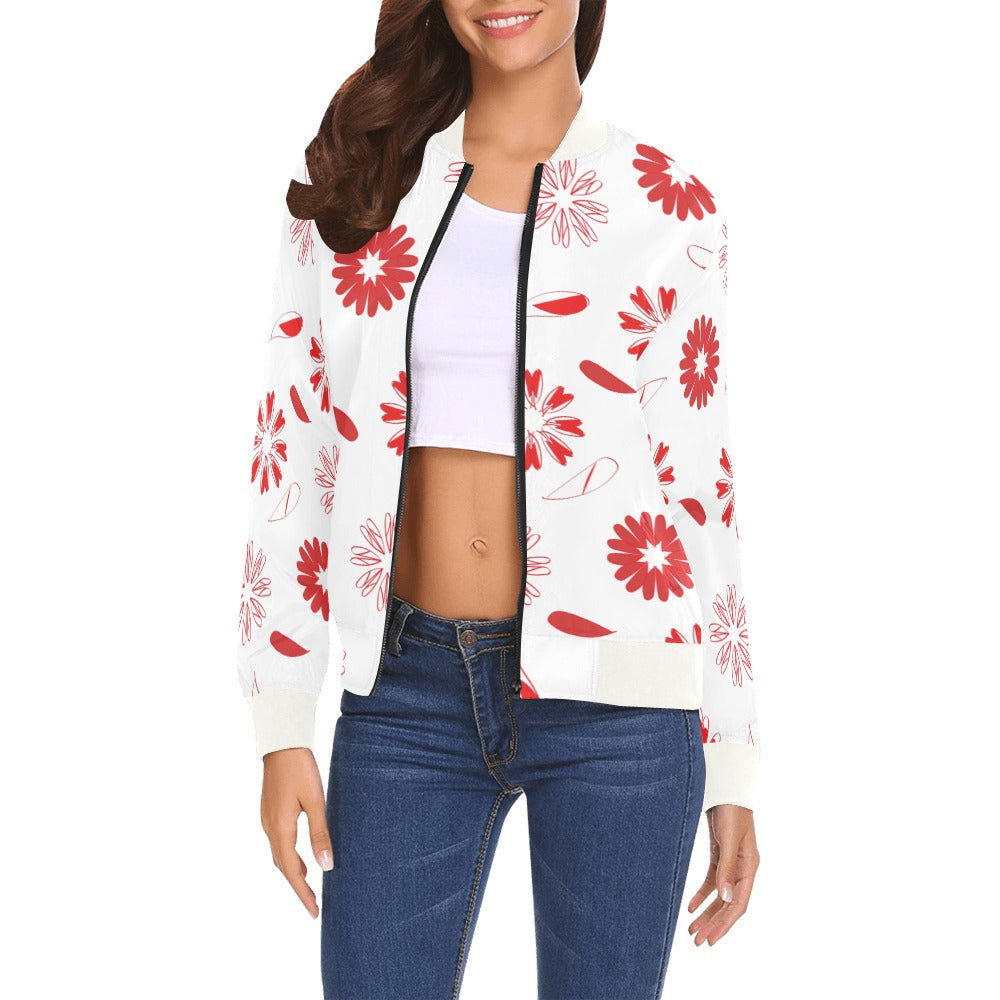 Miniaday Designs Elegant Blossom Women's Bomber Jacket