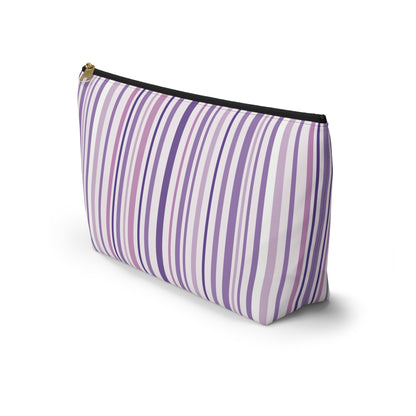 Pink and Purple Stripes Accessory Pouch w T-bottom