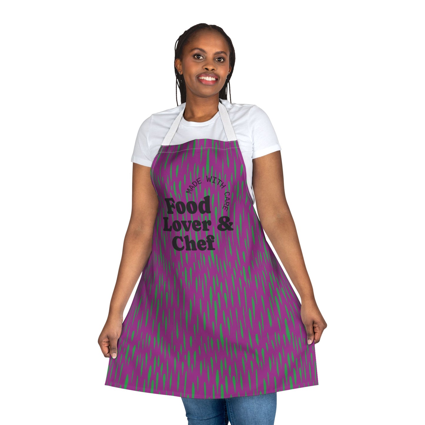Animal Print Hot Pink and Pickle Green  Food Lover Chef Apron, 5-Color Straps (AOP)