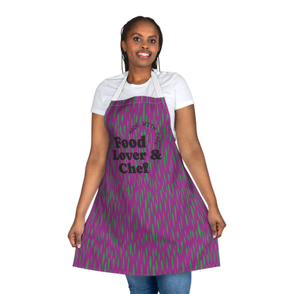 Animal Print Hot Pink and Pickle Green  Food Lover Chef Apron, 5-Color Straps (AOP)