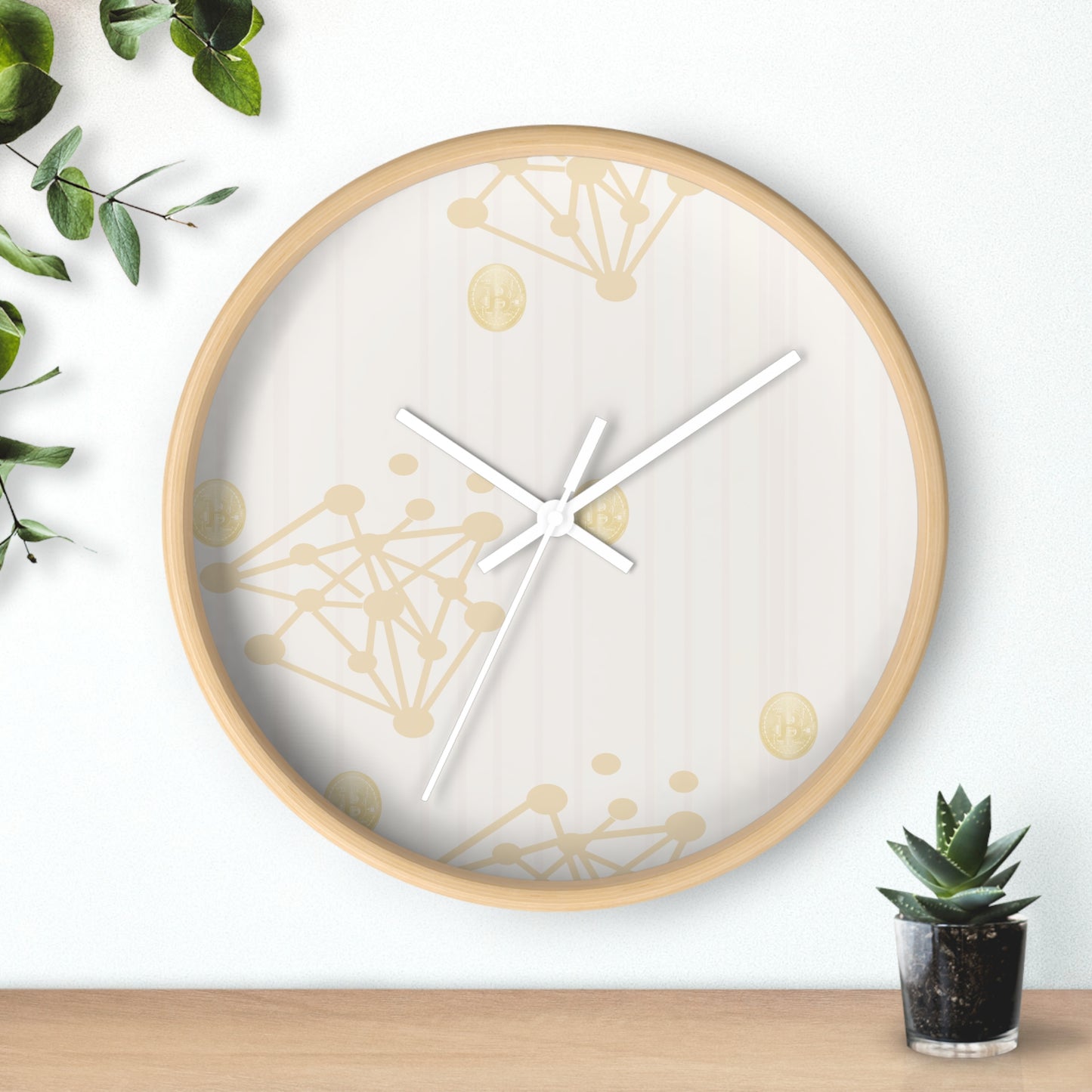Gold Cryprto and Bitcon Wall Clock