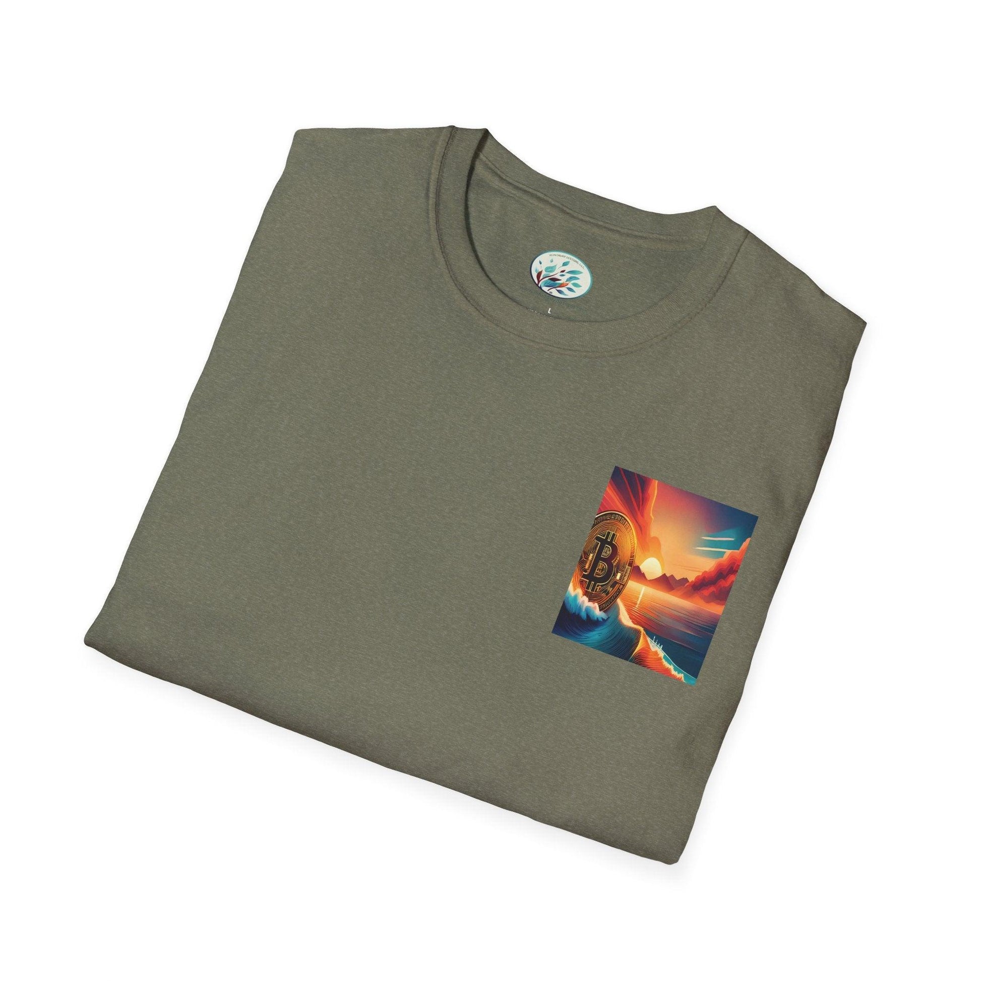 Ride the Wave Bitcoin Unisex Softstyle T-Shirt - Miniaday Designs, LLC.