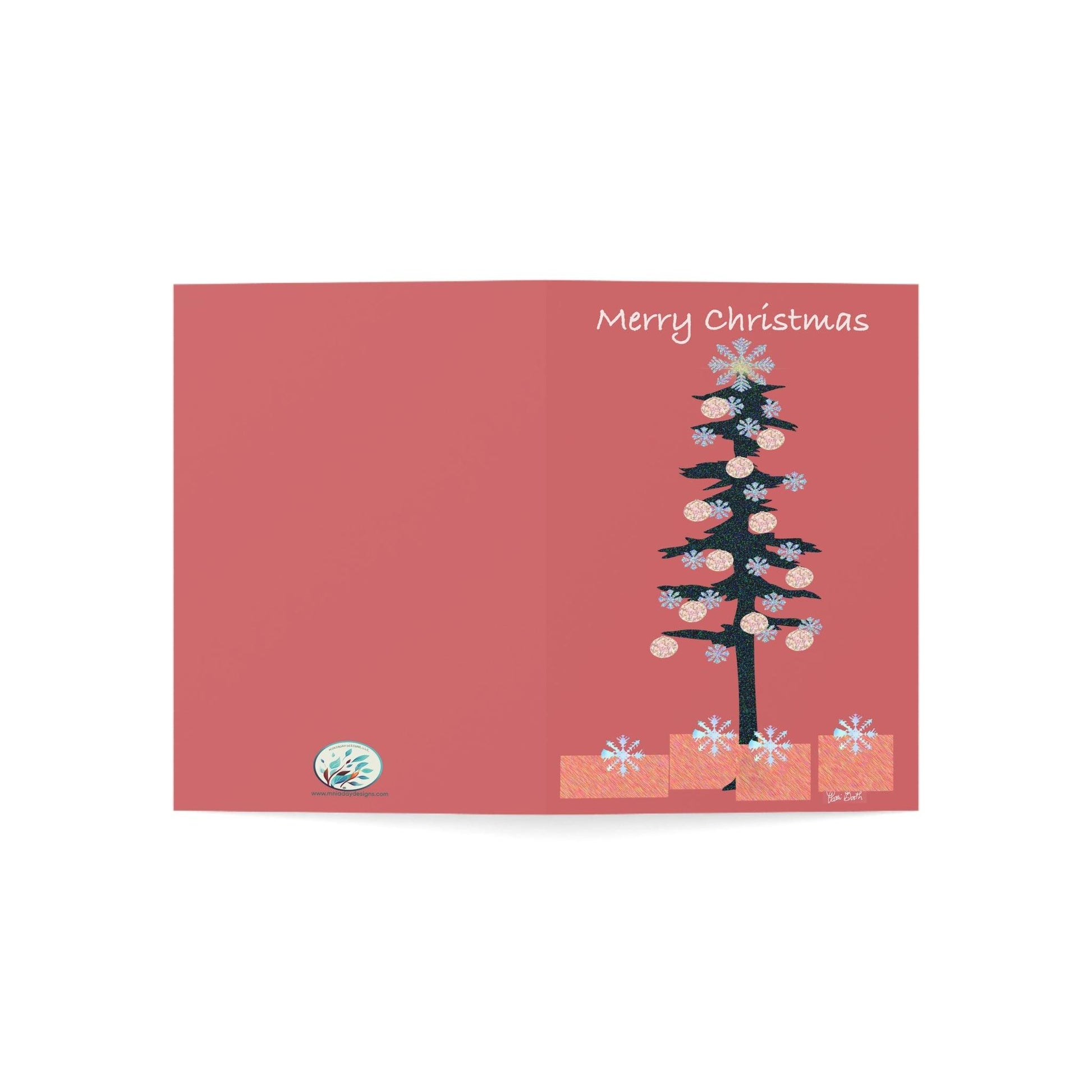 Merry Christmas with Packages Greeting Cards (1, 10, 30, and 50pcs) - Miniaday Designs, LLC.