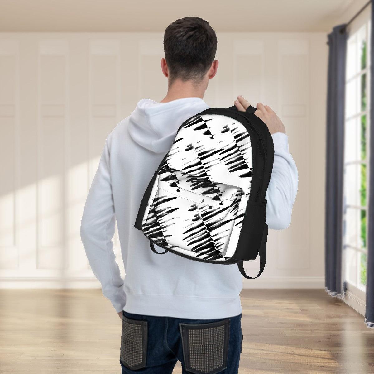 Ryan's Geometric Inspired Black and White Laptop Backpack - Miniaday Designs, LLC.