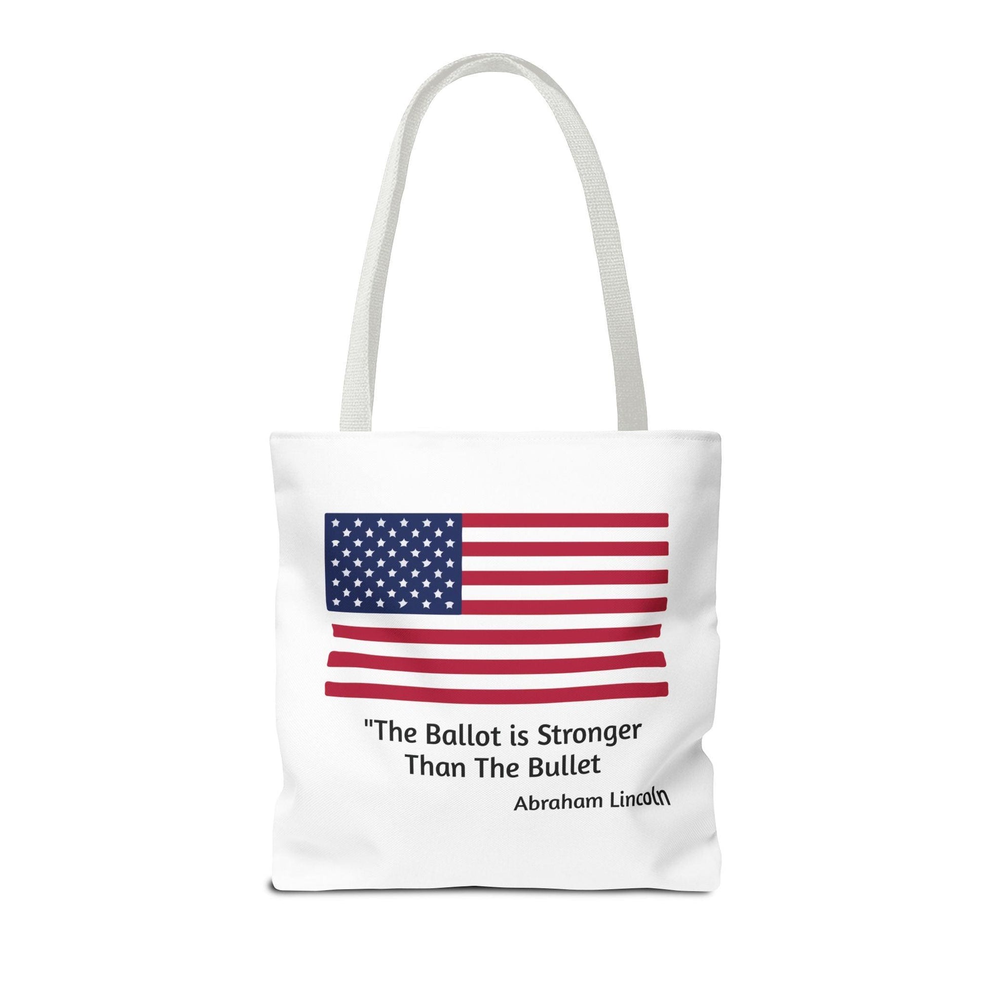 The Ballot is Stronger Than The Bullet Tote Bag (AOP) - Miniaday Designs, LLC.