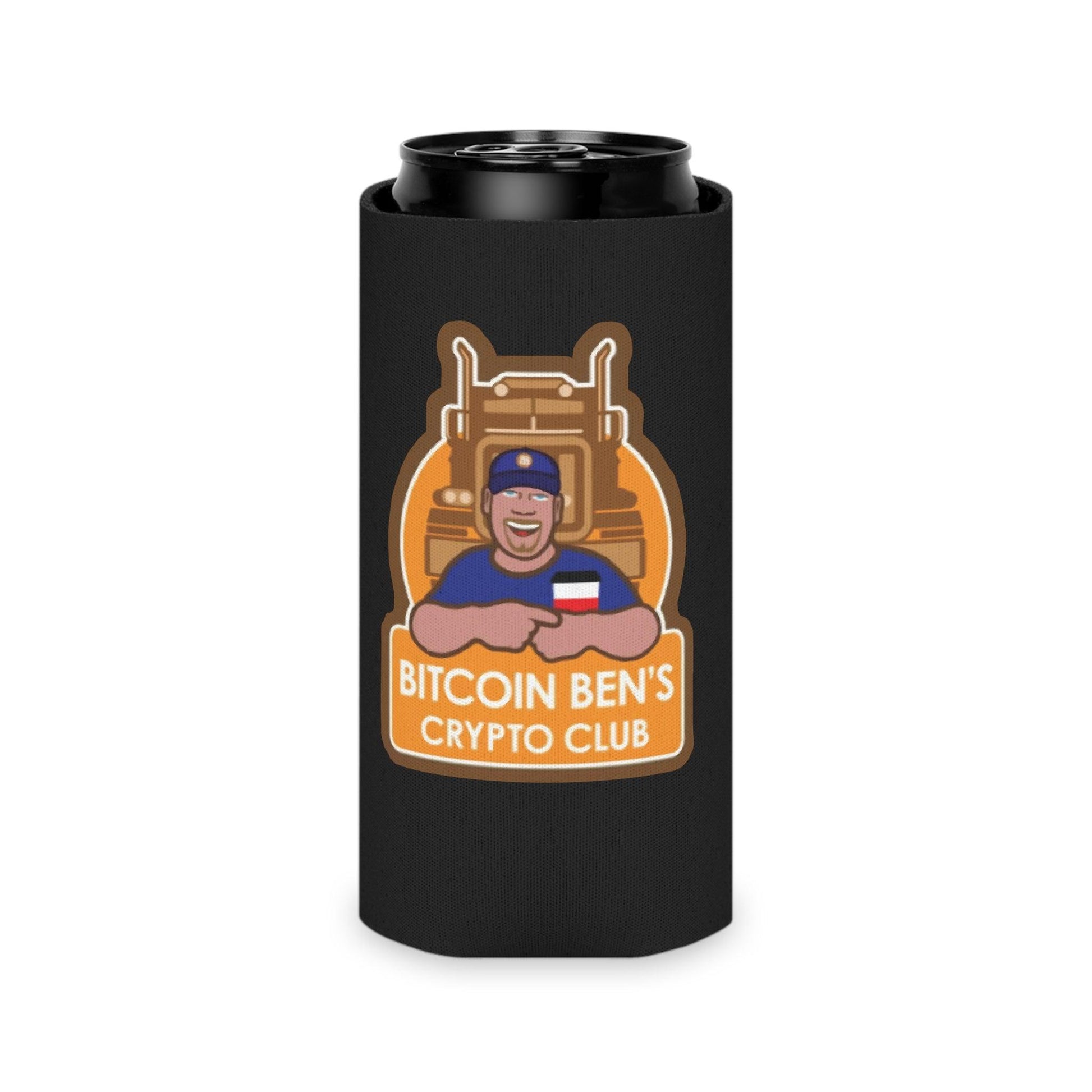 Bitcoin Ben Crypto Club Can Cooler - Miniaday Designs, LLC.