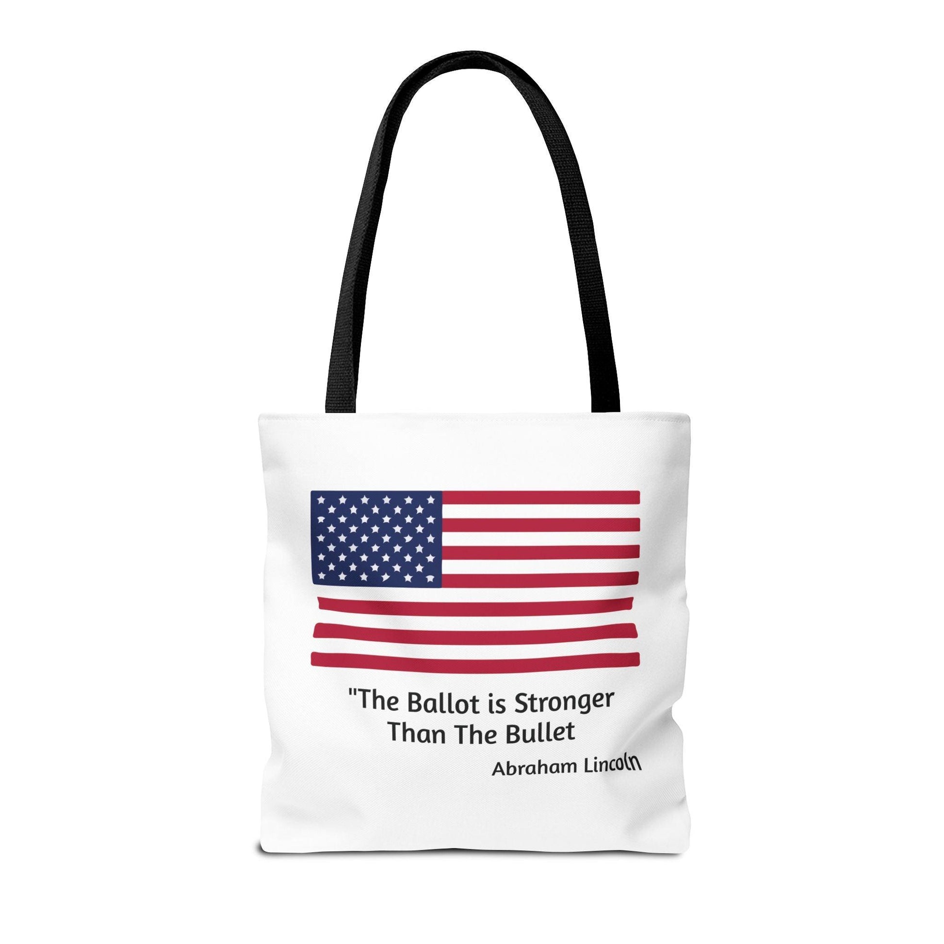 The Ballot is Stronger Than The Bullet Tote Bag (AOP) - Miniaday Designs, LLC.