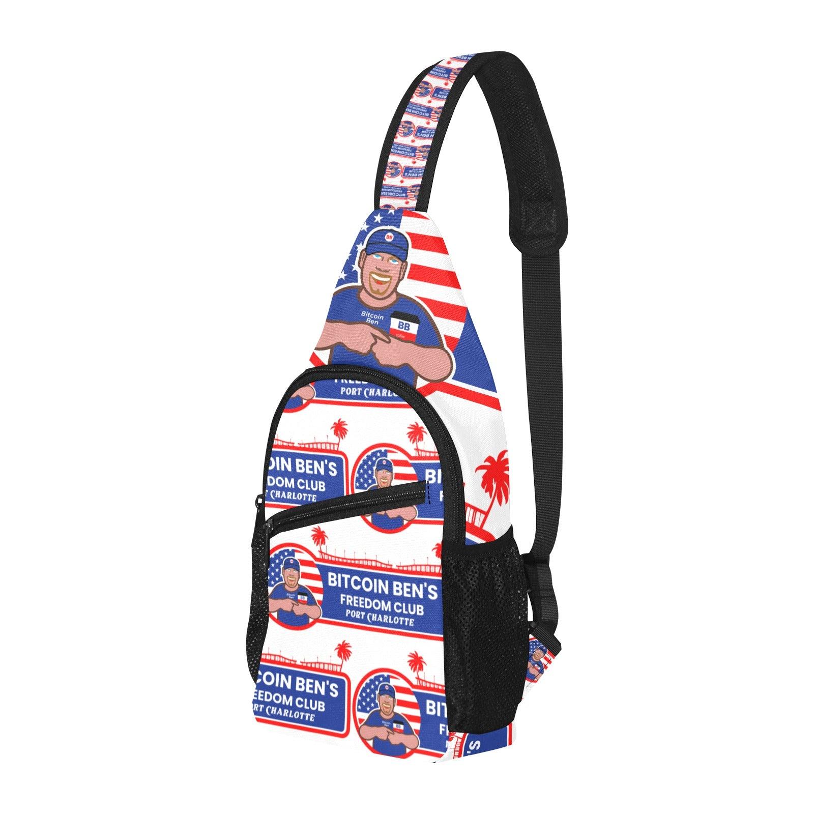Miniaday Designs Bitcoin Ben Freedom Club All Over Print Chest Bag (Model 1719) - Miniaday Designs, LLC.