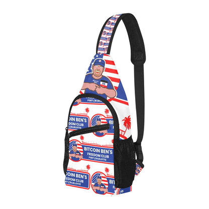 Miniaday Designs Bitcoin Ben Freedom Club All Over Print Chest Bag (Model 1719) - Miniaday Designs, LLC.