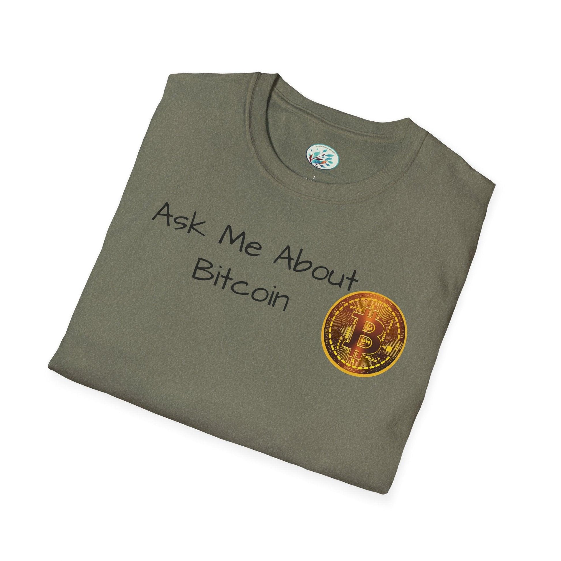 Ask Me About Bitcoin Unisex Softstyle T-Shirt - Miniaday Designs, LLC.