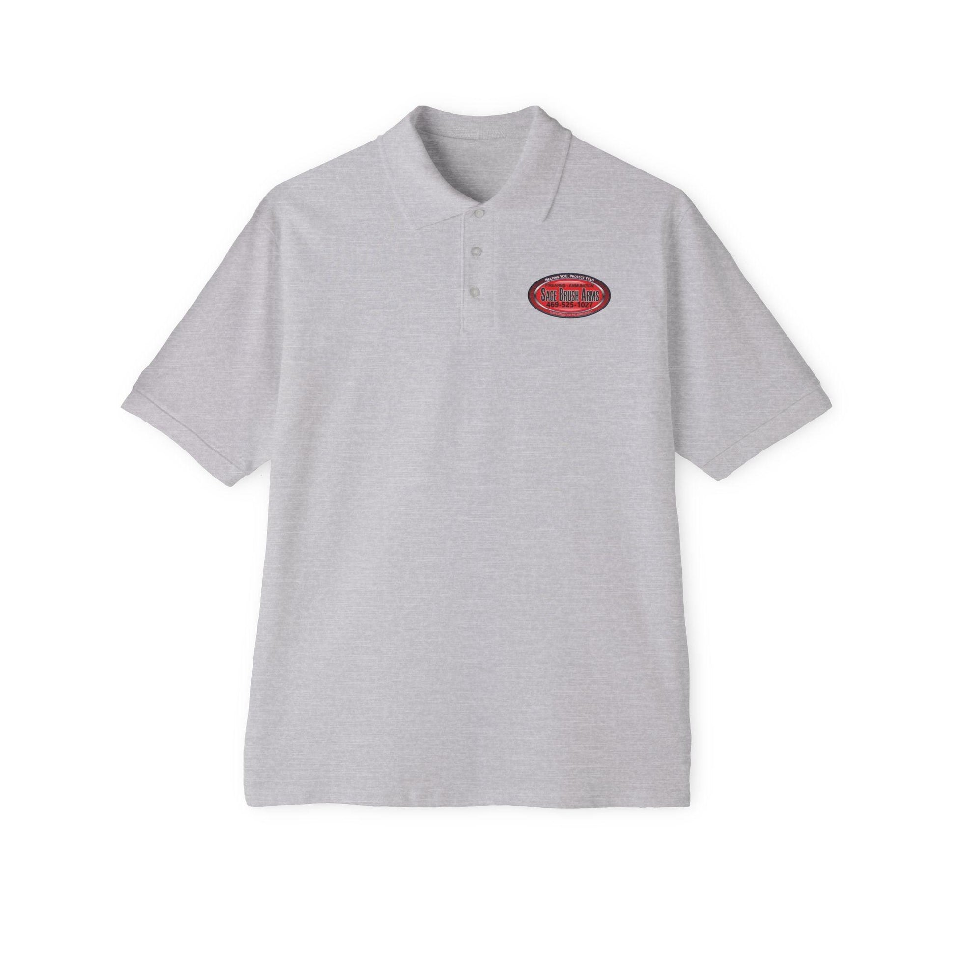 Sage Brush Arms Men's Piqué Polo - Miniaday Designs, LLC.