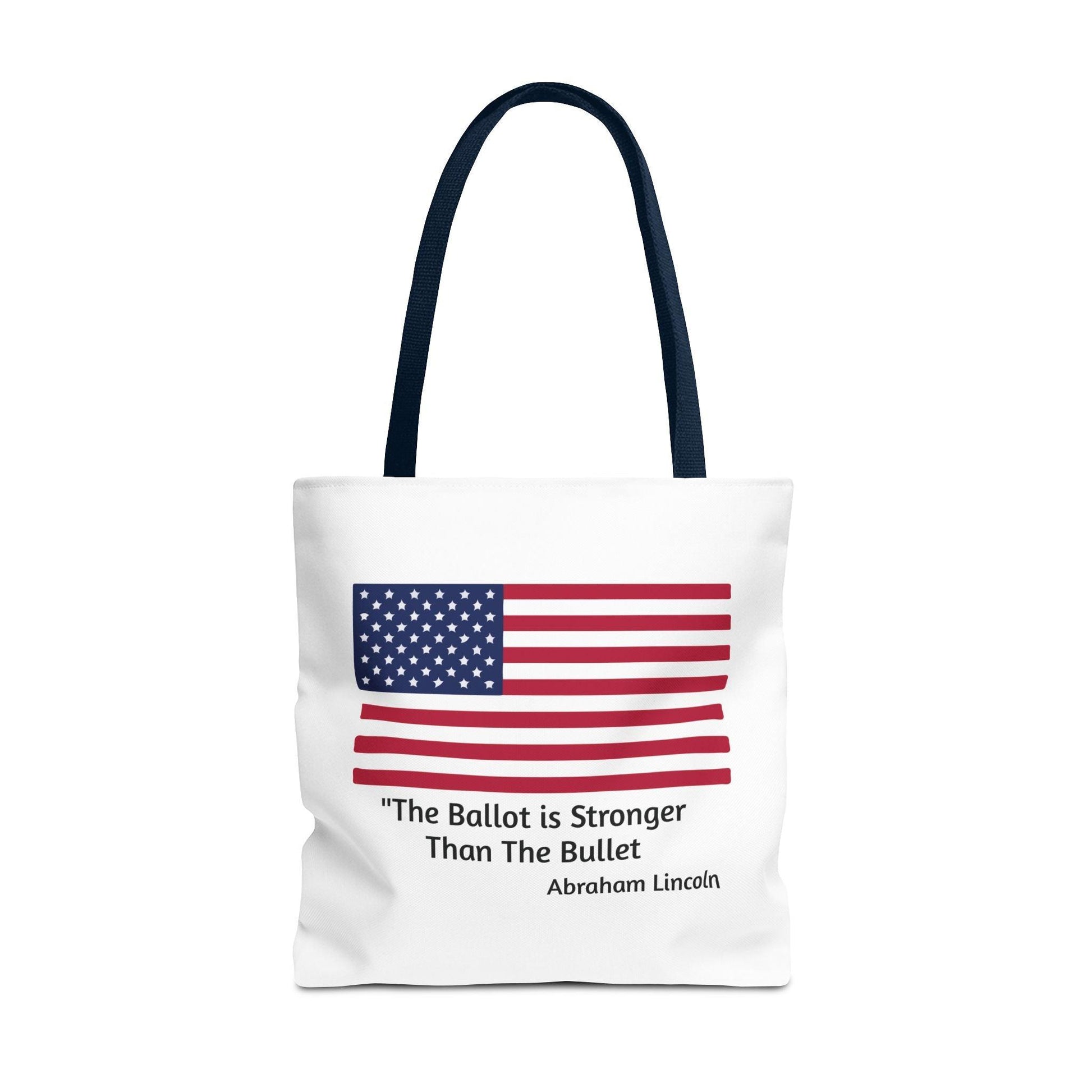 The Ballot is Stronger Than The Bullet Tote Bag (AOP) - Miniaday Designs, LLC.