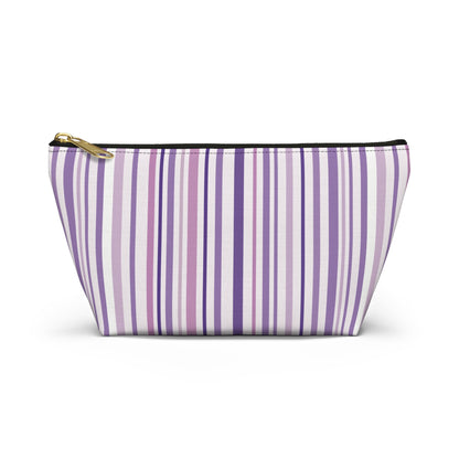 Pink and Purple Stripes Accessory Pouch w T-bottom
