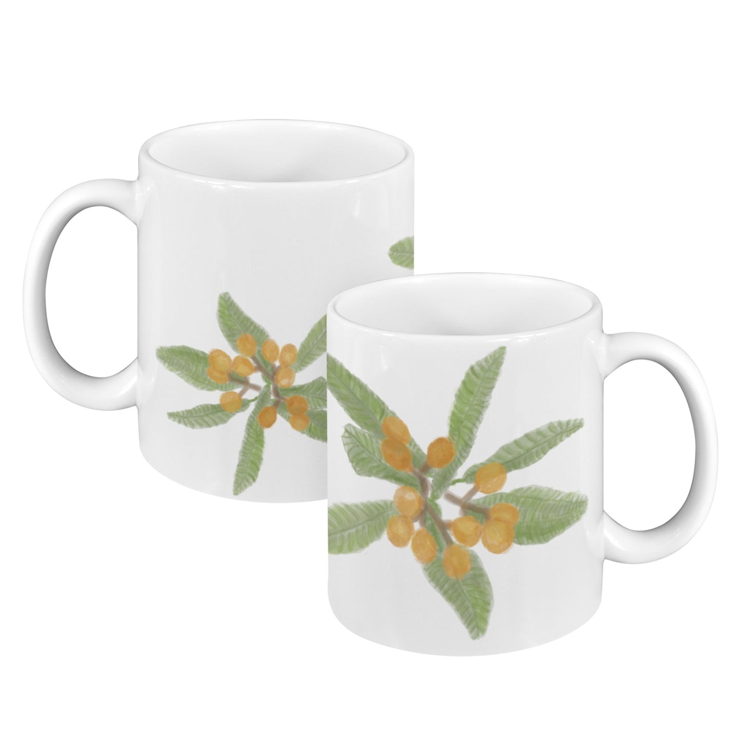 Floral & Fruit Artist-Designed Mug Set of 2 | Made in USA | Watercolor Botanical Coffee Cups | Gift-Ready Design Collectio