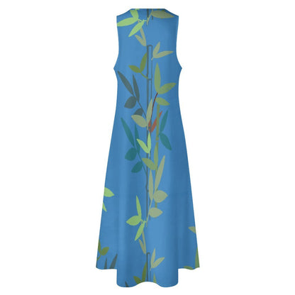 Miniaday Designs Bamboo Collection Sleeveless Long Dress (GQ) Blue
