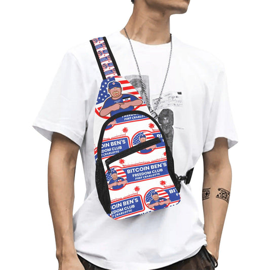Miniaday Designs Bitcoin Ben Freedom Club All Over Print Chest Bag (Model 1719) - Miniaday Designs, LLC.