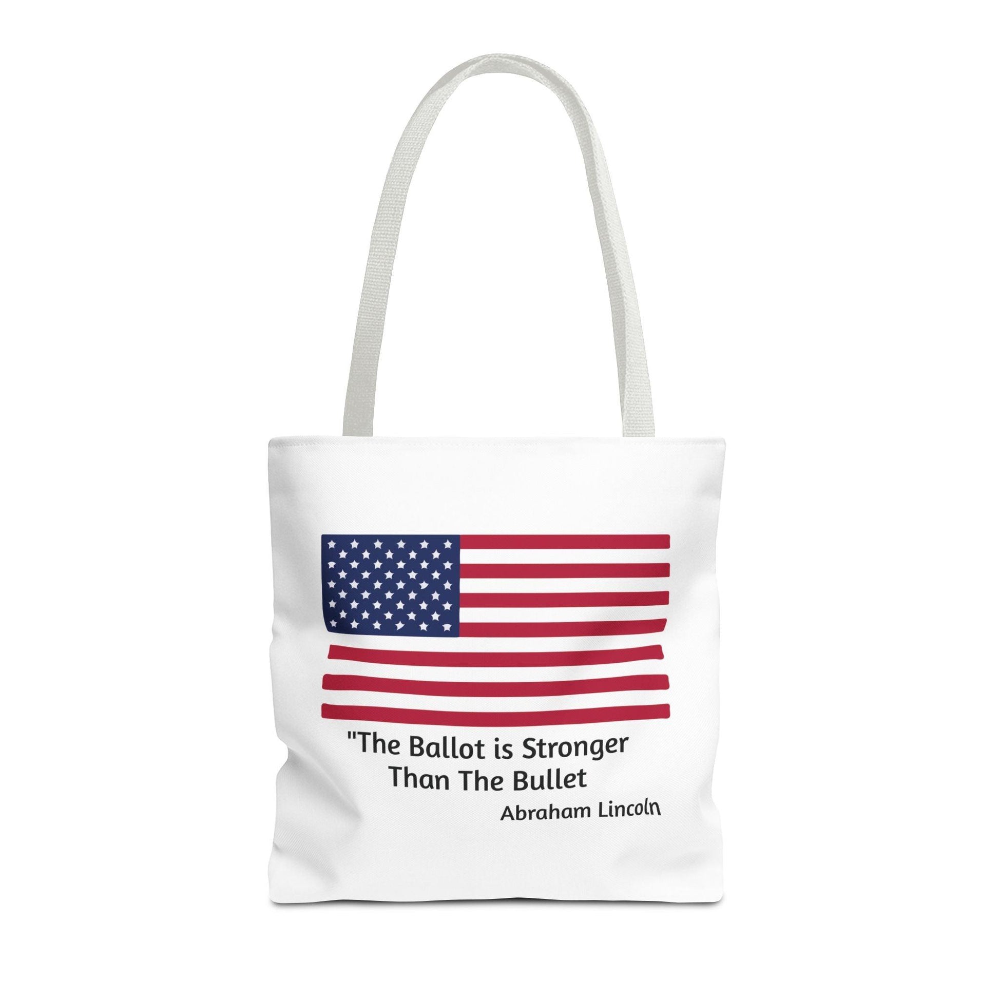 The Ballot is Stronger Than The Bullet Tote Bag (AOP) - Miniaday Designs, LLC.