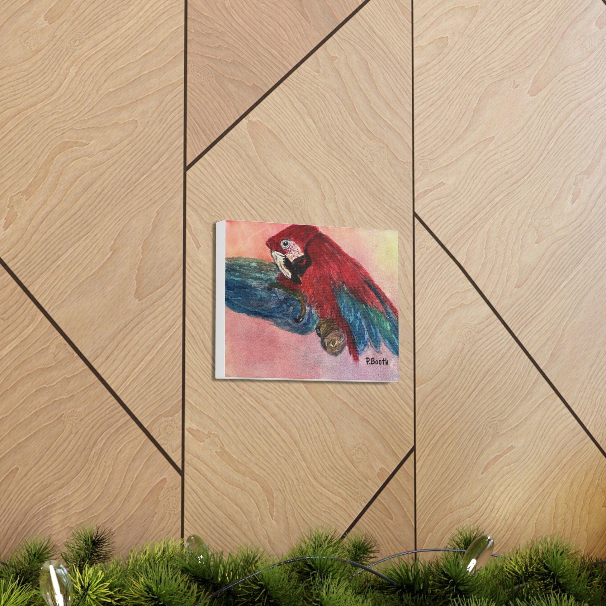 Miniaday Designs Parrot Canvas Gallery Wraps Unisex Red - Miniaday Designs, LLC.