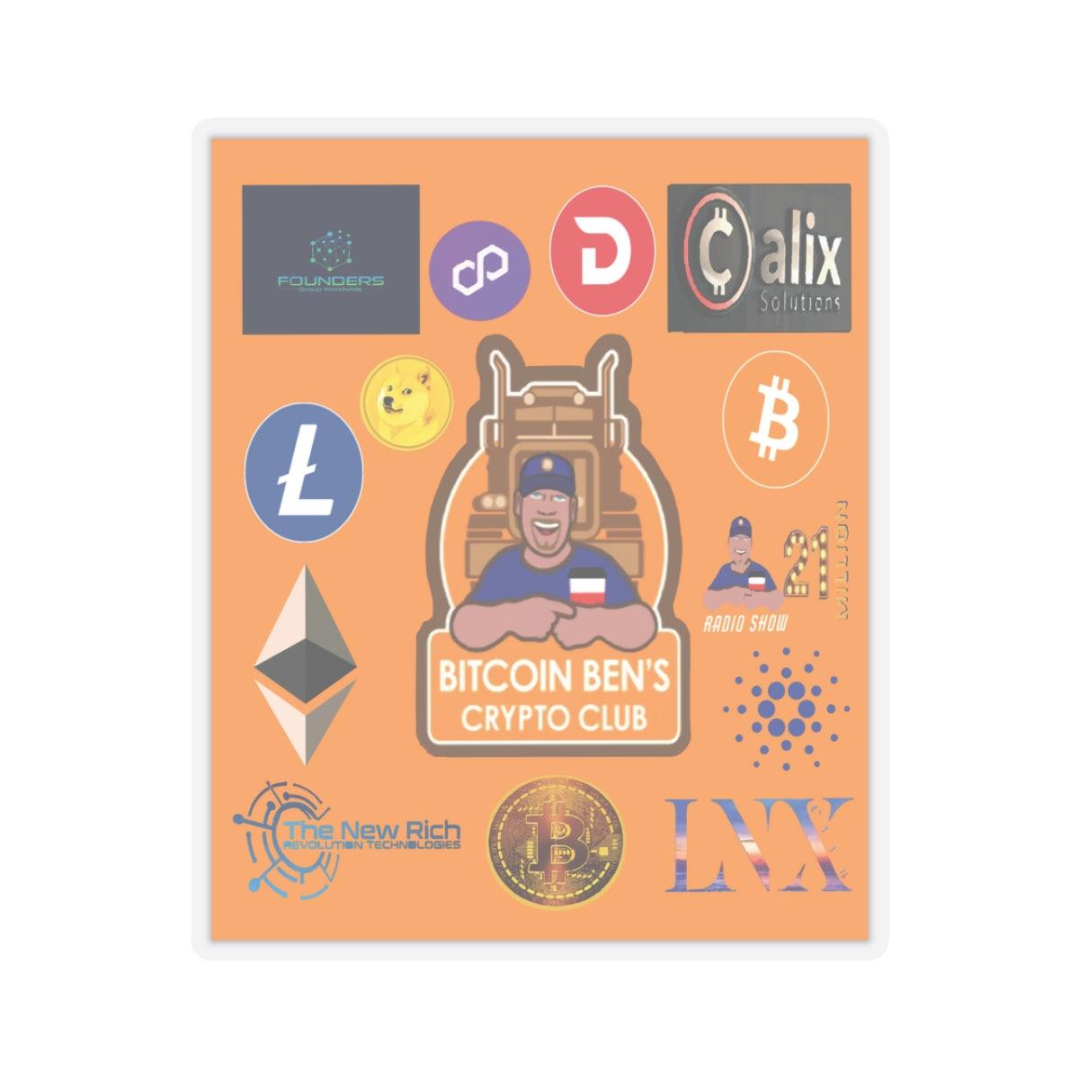 Bitcoin Ben and Cryptos Kiss-Cut Stickers - Miniaday Designs, LLC.