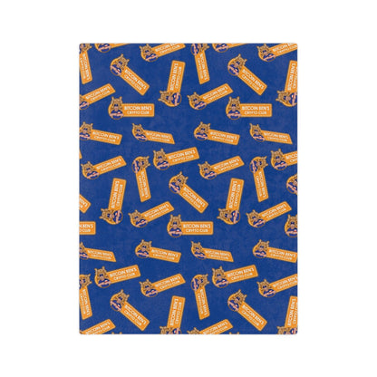Miniaday Designs Bitcoin Ben Crypto Club Logo Velveteen Minky Blanket Blue - Miniaday Designs, LLC.