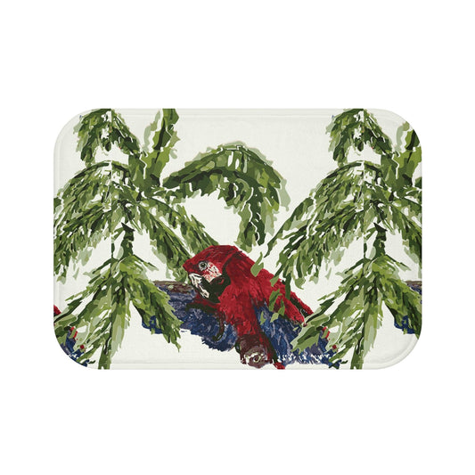Miniaday Designs Parrot on Cream Bath Mat Unisex Cream - Miniaday Designs, LLC.