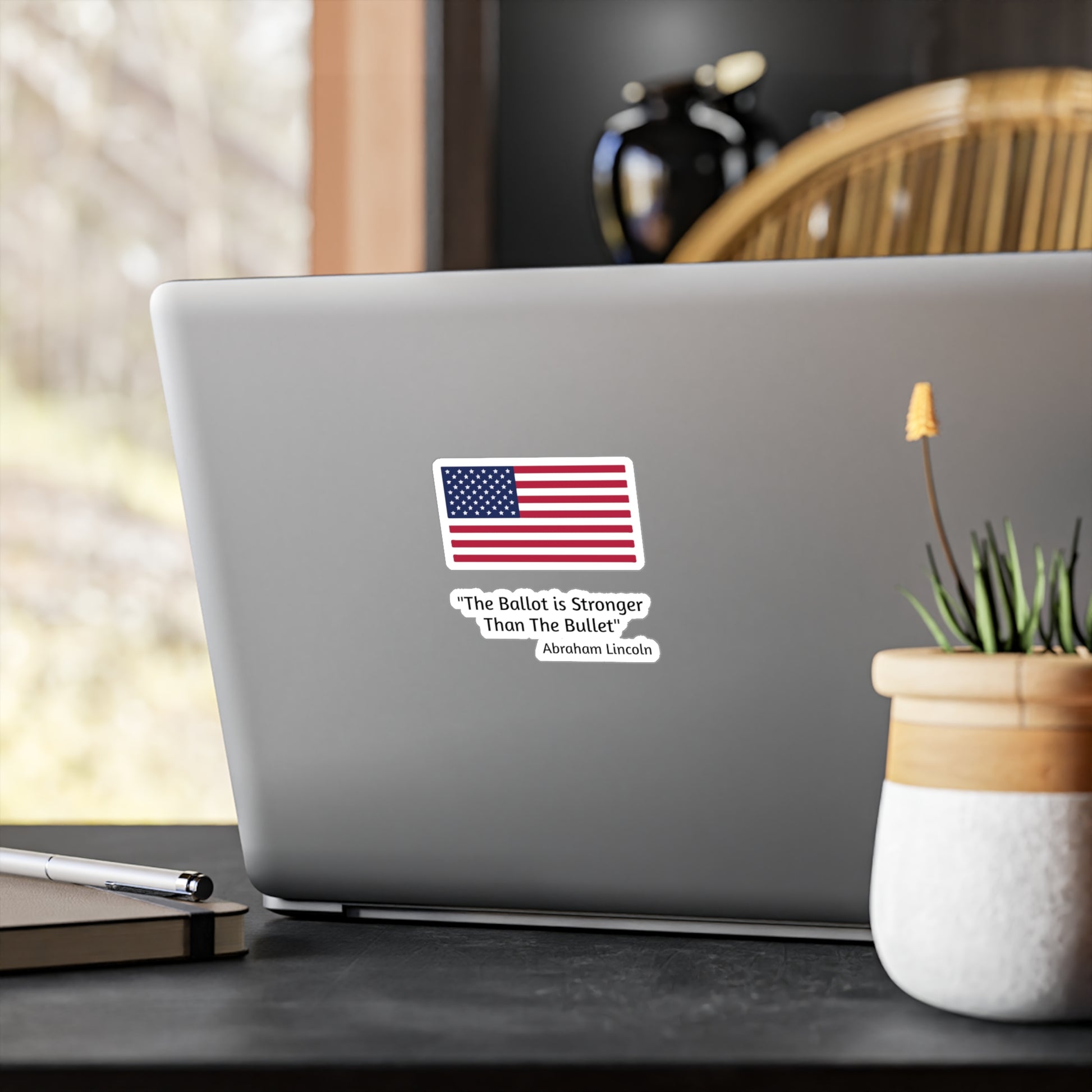 "The Ballot is Stronger Than The Bullet" Kiss-Cut Vinyl Decals - Miniaday Designs, LLC.