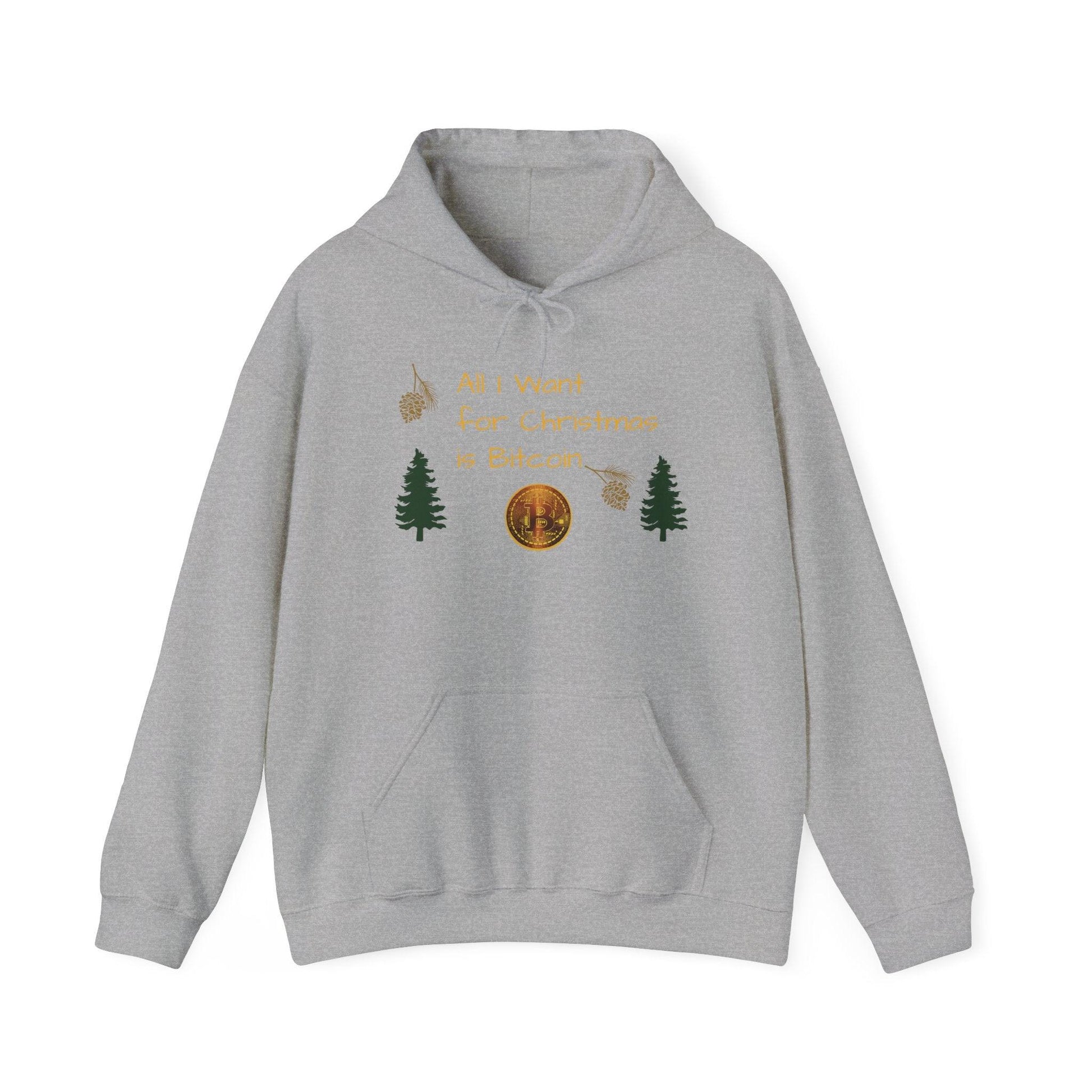 All I Want For Chirstmas is Bitcoin Trees Unisex Heavy Blend™ Hooded Sweatshirt - Miniaday Designs, LLC.