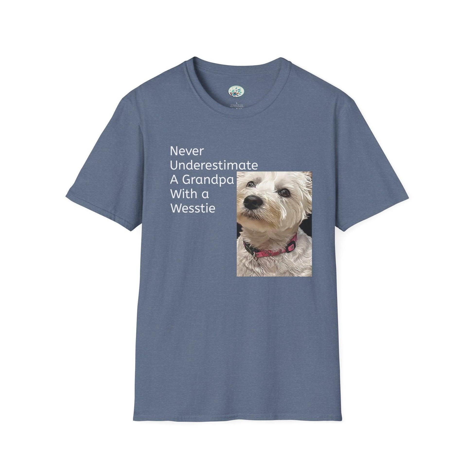 Never Understimate a Westie Unisex Softstyle T-Shirt - Miniaday Designs, LLC.
