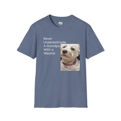 Never Understimate a Westie Unisex Softstyle T-Shirt - Miniaday Designs, LLC.